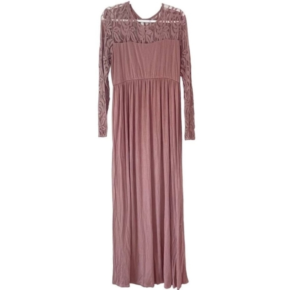 Pinkblush Mauve Lace Sleeve Maxi Dress - Picture 5 of 13